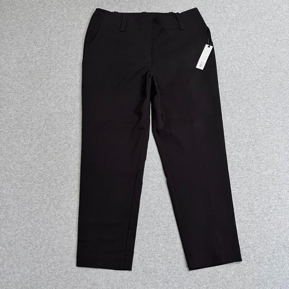 Prologue Dress Pants Womens 4 Black Trouser Cropped Midrise Stretch Business New
